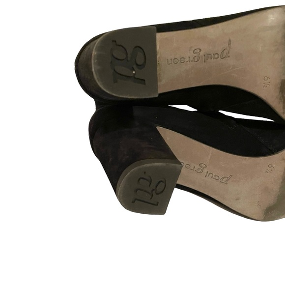 Paul Green Black Suede Booties Ankle Boots Side Zip Size 6 1/2 EU/9 US - Picture 9 of 10